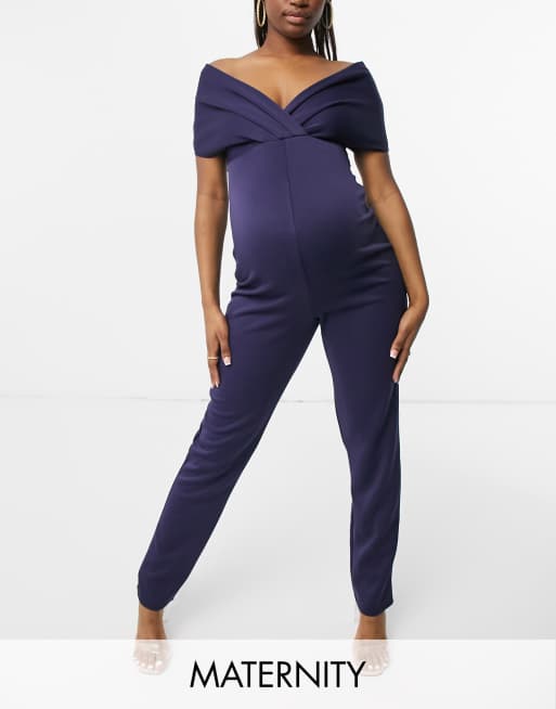 Navy cheap maternity jumpsuit