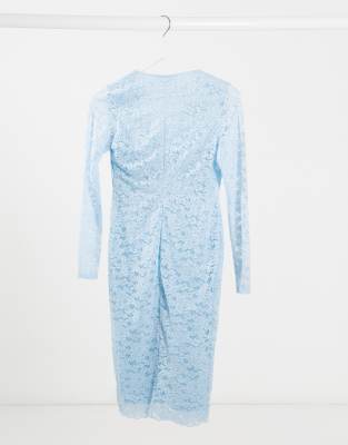 light blue long sleeve maternity dress