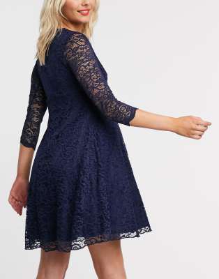 lace skater dress with sleeves