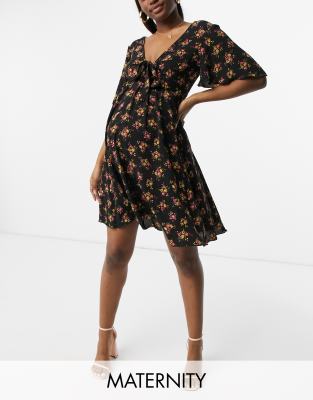 Blume Maternity Mini Dress In Navy Floralmulti ModeSens