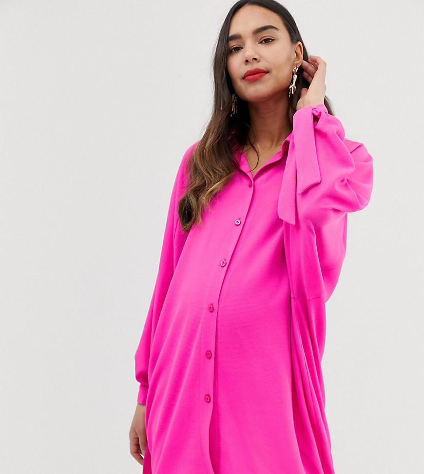 Blume Maternity - Oversized overhemd in felroze
