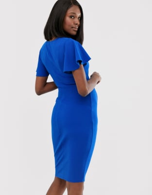 midi jersey dress with sleeves