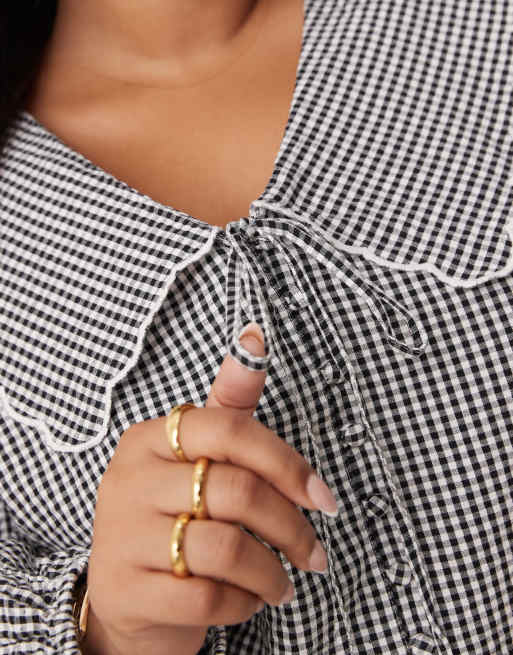 Blusa a cuadros vichy monocromáticos Birdie de Nobody's Child Plus, 2 de 4