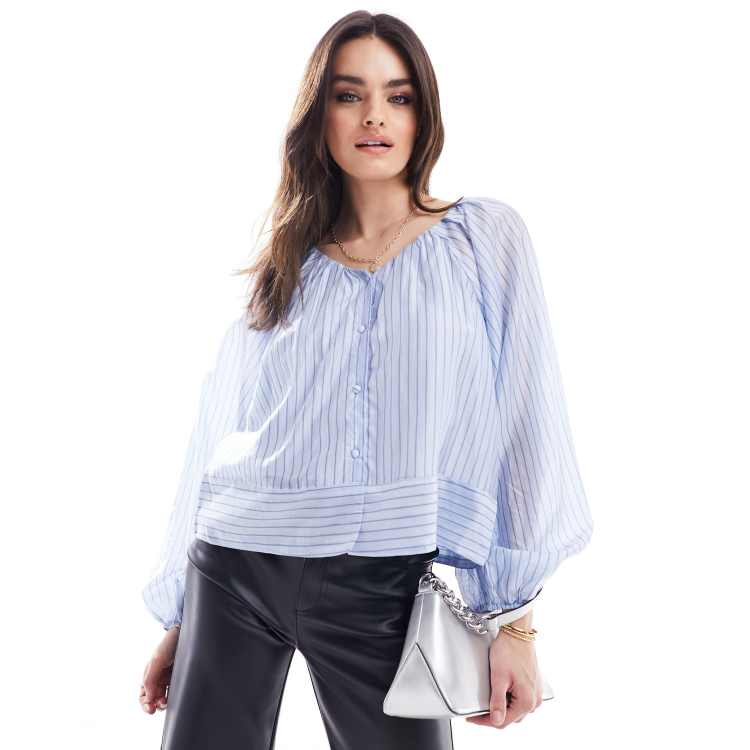 Blusa azul transparente hotsell