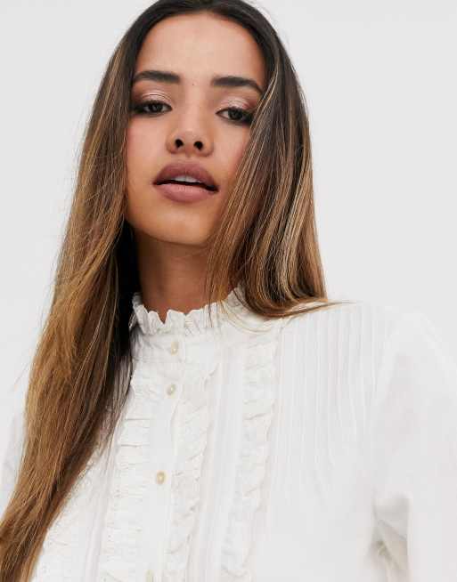 blanca con volante delantero de Mango | ASOS