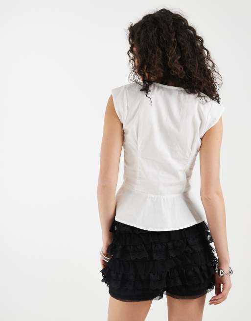 Blusa blanca Devlon de Motel, 4 de 4