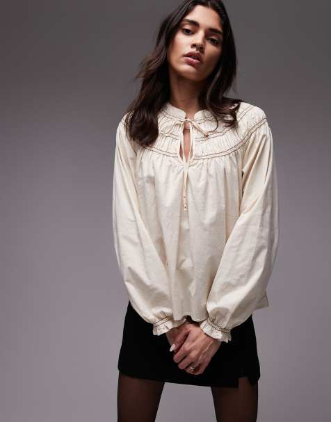 Blusa color crema extragrande de estilo boho de Résumé - view 1