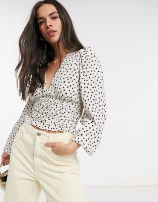 blusa lunares stradivarius