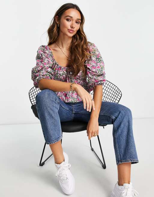 Mango blusa estampado floral hot sale