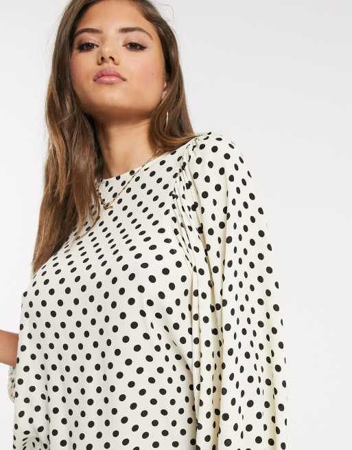 Nublado semáforo Hueco Blusa con manga voluminosa y estampado de lunares de Mango | ASOS