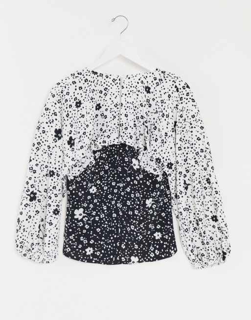 de manga larga con volantes estampado floral variado de DESIGN |