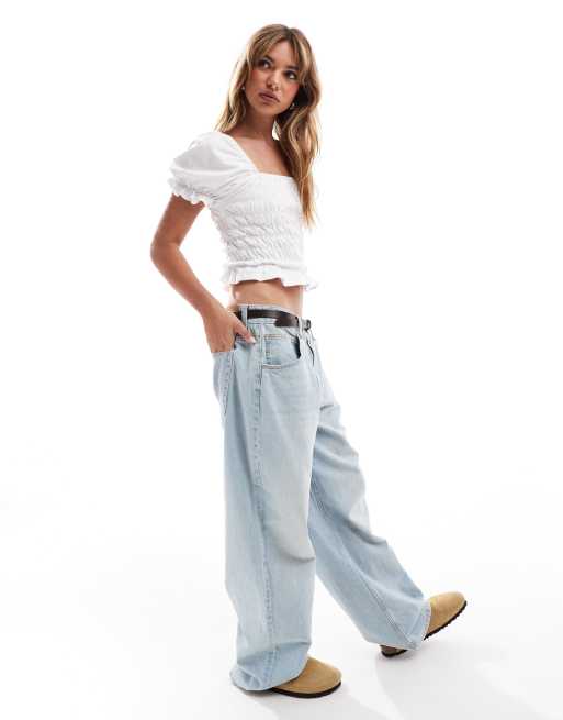 Blusa fruncida con mangas abullonadas de Miss Selfridge, 2 de 4