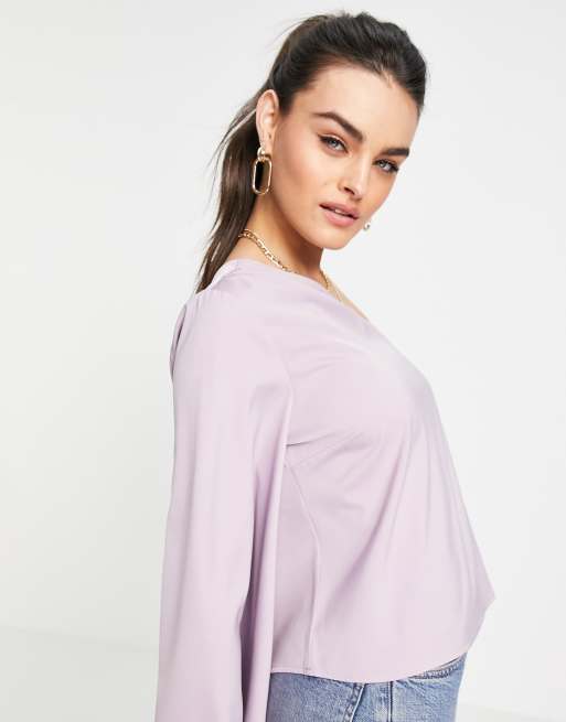 Blusa lila asimétrica Rosie de Pretty Lavish, 2 de 4