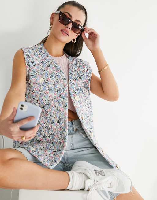 Blusa multicolor sin mangas con estampado floral de algodón de & Other Stories - MULTI
