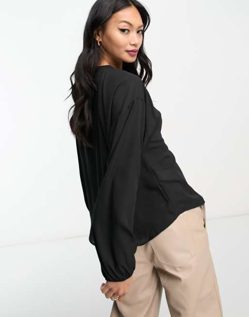 Mango blusa negra new arrivals