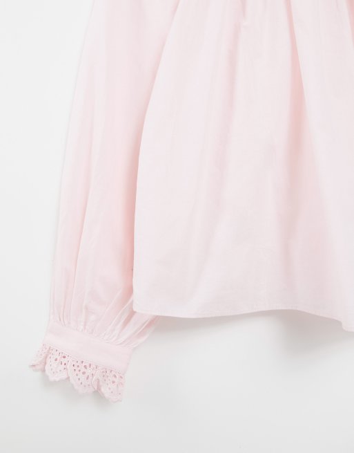 Blusa rosa con detalle de volantes de algodón orgánico de & Other Stories, 4 de 4
