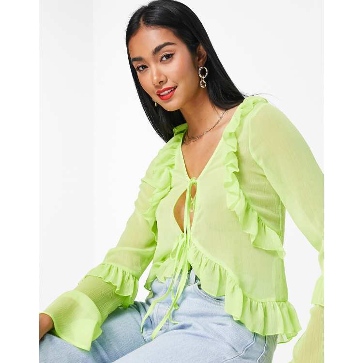 Blusa best sale verde transparente