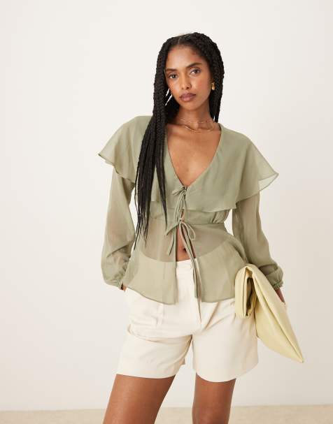 Blusa verde salvia estilo boho de Glamorous - view 1