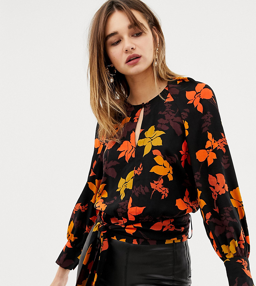 Bluse med blomsterprint fra Mango-Multifarvet