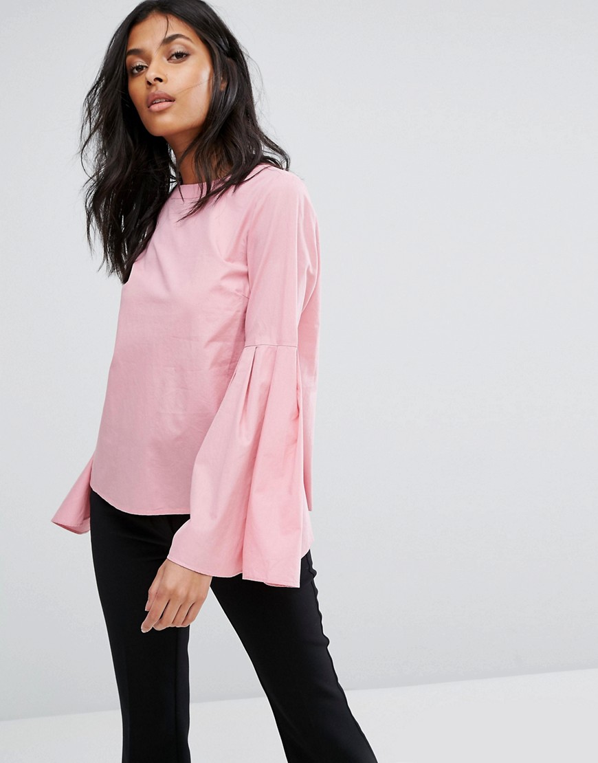 Bluse med brede ærmer fra Vero Moda-Pink