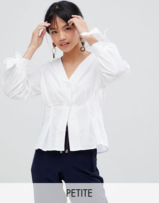 фото Блузка с пышными рукавами и завязками vero moda petite-белый