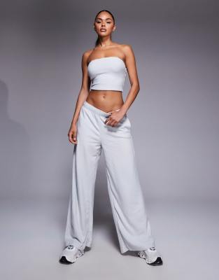 Bo+tee Bo + Tee Brushed Jersey Bandeau Top In Gray