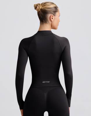 Bo+tee Bo + Tee Define Luxe Zip Up Jacket In Black