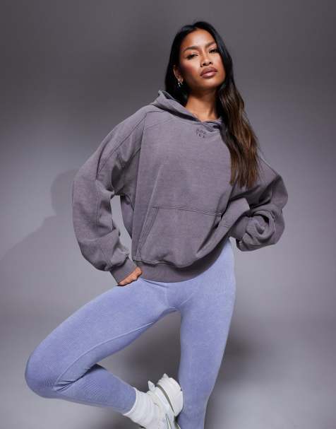 Bo + Tee oversized hoodie in washed charcoal - view 1