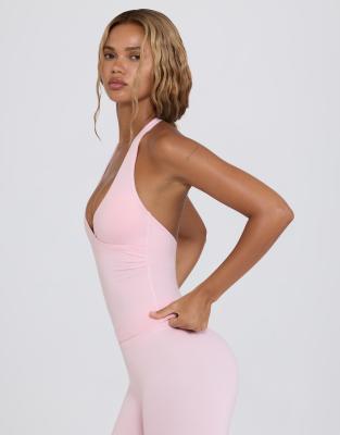 Bo&tee Bo + Tee Wrap Halterneck Tank Top In Pink