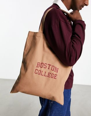 Boardmans Boston College tote bag in beige - ASOS Price Checker