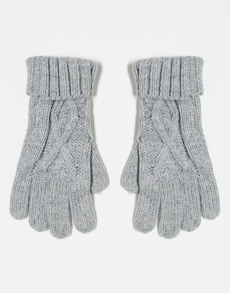 Boardmans cable knit gloves in gray