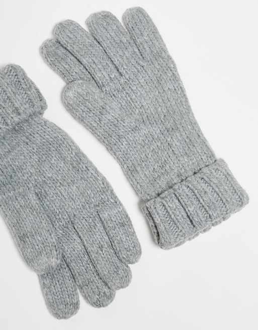 Grey knit deals gloves