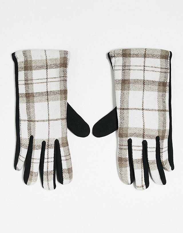 Boardmans - check gloves in multi