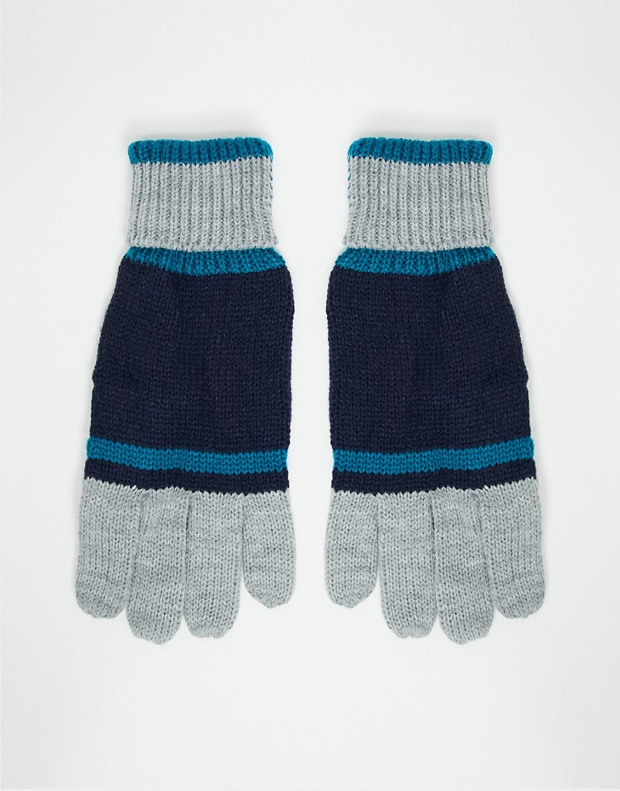 Boardmans colour block gloves-Blue