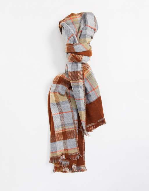 Boardmans double-sided scarf in red check