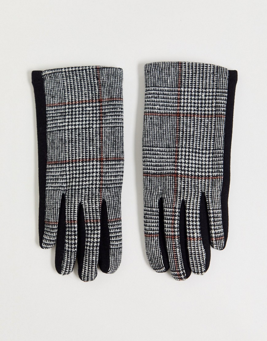 Boardmans Eva Checked Leather Gloves-Multi
