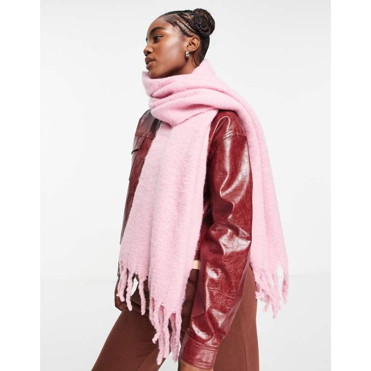 Boardmans fluffy woven scarf in pink | ASOS