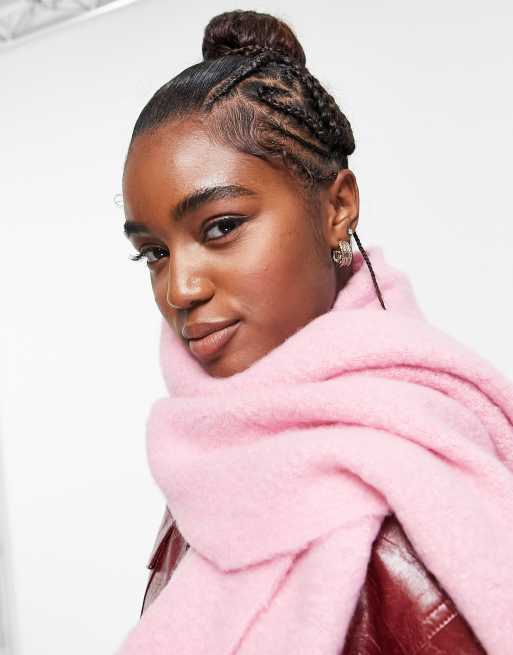 Boardmans fluffy woven scarf in pink | ASOS