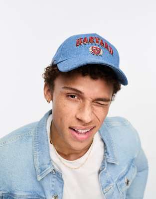 Boardmans Boardmans Harvard University cap in denim-Blue