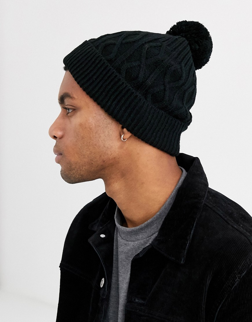 Boardmans knit beanie hat in black
