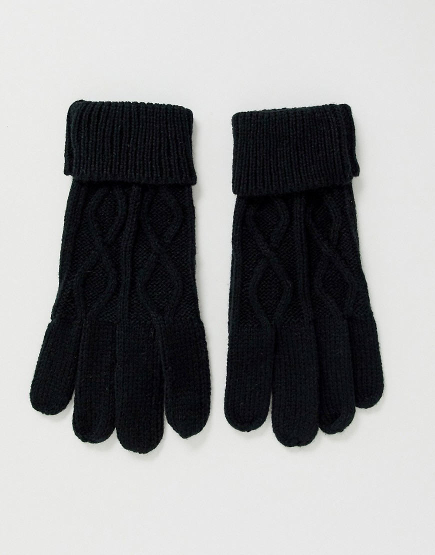 Boardmans knit gloves in black