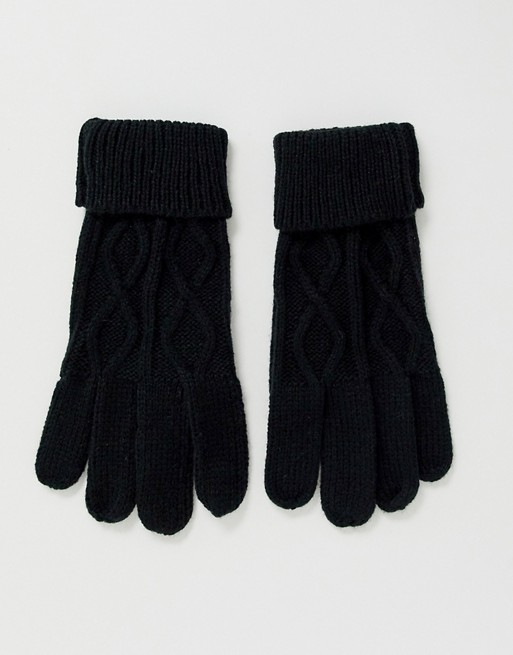 Boardmans knit gloves in black