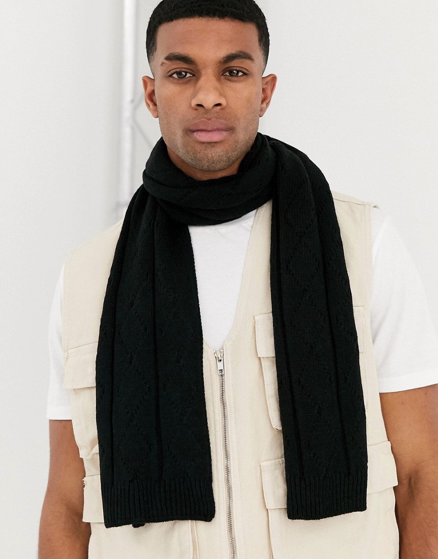 Boardmans knit scarf in black