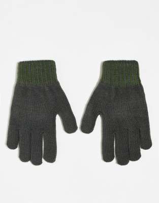 Boardmans Boardmans knitted gloves in green