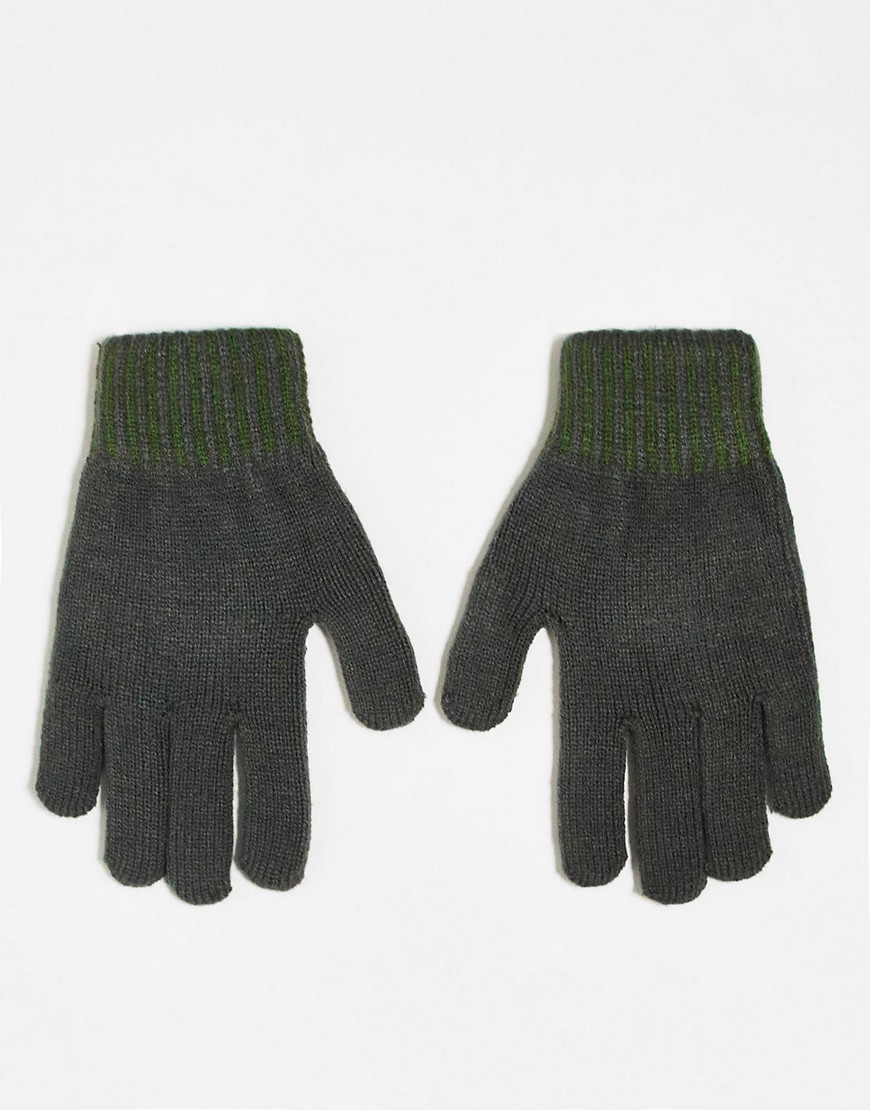 Boardmans knitted gloves in green