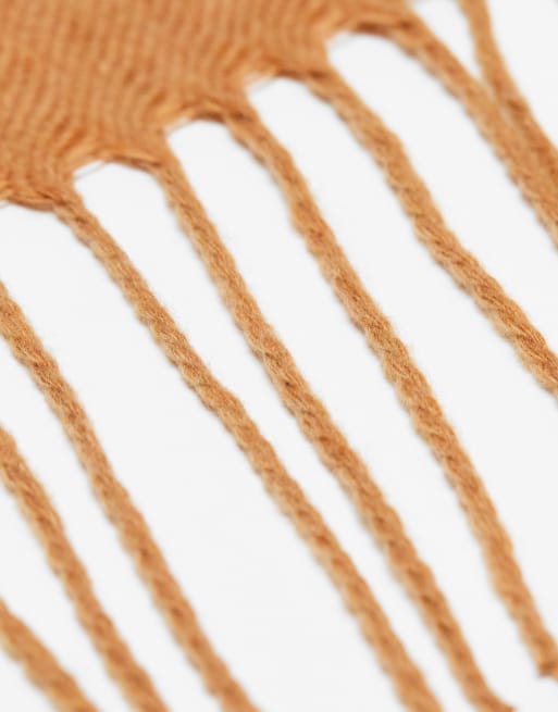 Boardmans knitted scarf in camel, 2 of 4