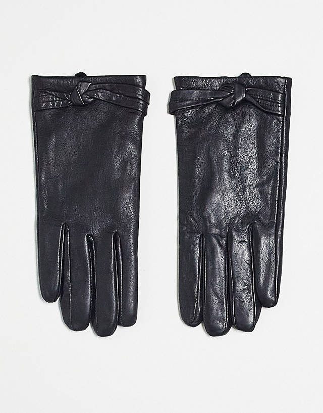 Boardmans - leather gloves in black