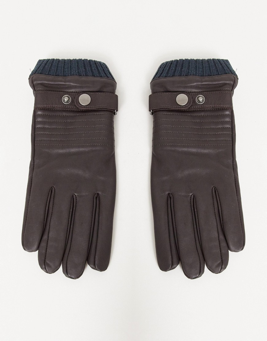 Boardmans leather gloves-Brown