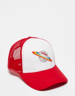 Boardmans NASA trucker baseball cap in red