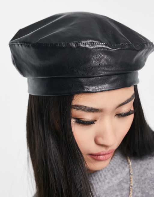 Boardmans PU beret in black, 2 of 4